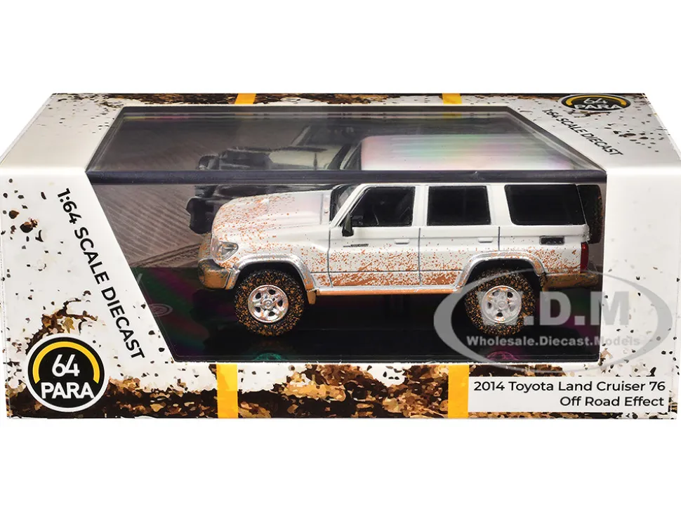 2014 Toyota Land Cruiser 76 White (Dirty Off Road Effect) 1/64 Diecast Model Car by Paragon Models