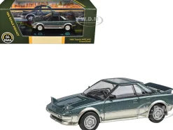 1985 Toyota MR2 MK1 Green Metallic and Gold with Sunroof 1/64 Diecast Model Car by Paragon Models