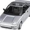 1985 Toyota MR2 MK1 Super Silver Metallic with Sunroof 1/64 Diecast Model Car Paragon Models PA-55363