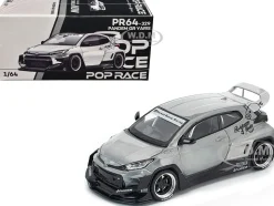 Toyota "Pandem" GR Yaris RHD (Right Hand Drive) Raw Metal 1/64 Diecast Model Car by Pop Race