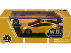 2023 Toyota Prius Maximum Yellow with Black Top and Sun Roof 1/64 Diecast Model Car by Paragon Models