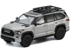 Toyota Sequoia TRD PRO Silver Metallic with Roof Rack 1/64 Diecast Model Car by GCD