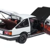 Toyota Sprinter Trueno (AE86) RHD (Right Hand Drive) "Project D Final Version" White with Carbon Hood "Initial D" (1995-2013) TV Series "30th Anniversary" 1/18 Model Car by Autoart