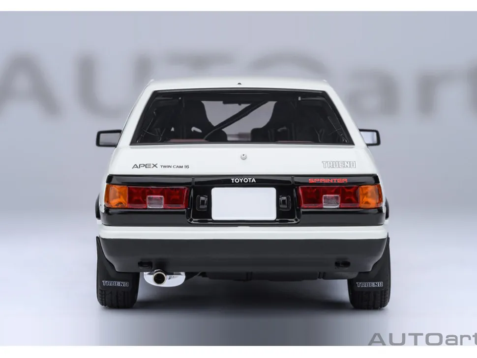 Toyota Sprinter Trueno (AE86) RHD (Right Hand Drive) "Project D Final Version" White with Carbon Hood "Initial D" (1995-2013) TV Series "30th Anniversary" 1/18 Model Car by Autoart