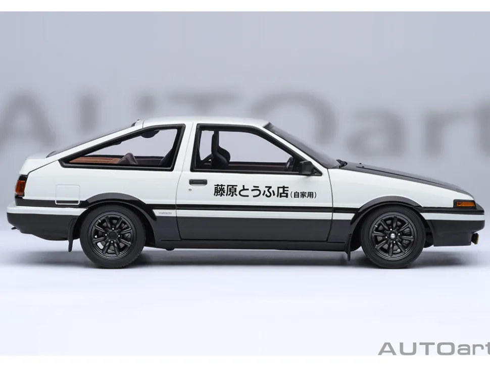 Toyota Sprinter Trueno (AE86) RHD (Right Hand Drive) "Project D Final Version" White with Carbon Hood "Initial D" (1995-2013) TV Series "30th Anniversary" 1/18 Model Car by Autoart
