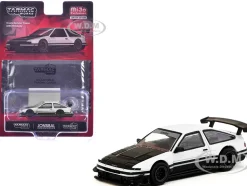 Toyota Sprinter Trueno AE86 Widebody RHD (Right Hand Drive) White and Black with Tarmac Cards "Global64" Series 1/64 Diecast Model by Tarmac Works