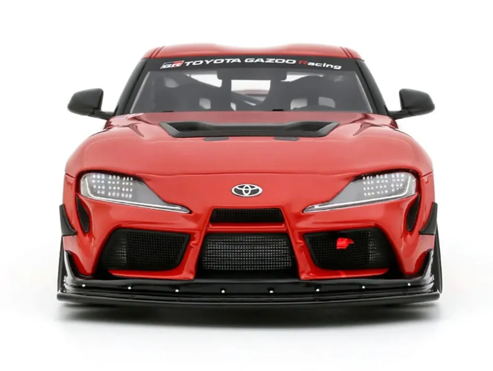 2023 Toyota Supra GT4 100 Edition Plasma Orange Metallic Limited Edition to 999 pieces Worldwide 1/18 Model Car by Otto Mobile