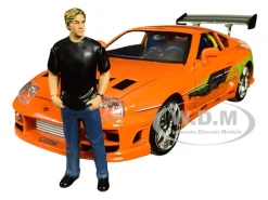 Toyota Supra Metallic Orange Brian Diecast Figure Fast & Furious Movie 1/24 Diecast Model Car Jada 30738