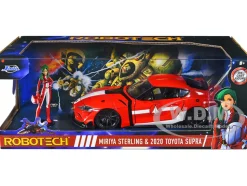 2020 Toyota Supra Red Graphics Miriya Sterling Diecast Figurine Robotech Hollywood Rides Series 1/24 Diecast Model Car Jada JA33679