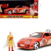1995 Toyota Supra Red with Graphics and Saitama Diecast Figure "One Punch Man" (2015-2019) TV Series 1/24 Diecast Model by Jada
