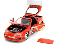 1995 Toyota Supra Red with Graphics and Saitama Diecast Figure