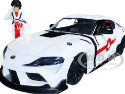 2020 Toyota Supra White Rick Hunter Diecast Figurine Robotech Hollywood Rides Series 1/24 Diecast Model Car Jada 33685