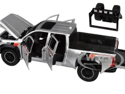 2024 Toyota Tacoma TRD Off Road Edition Pickup Truck Silver Metallic with TRD Stripes with Sunroof and Wheel Rack Limited Edition to 2400 pieces Worldwide 1/24 Diecast Model Car