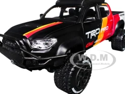 2023 Toyota Tacoma TRD PRO Off Road Pickup Truck Matt Black with Graphics and Roofrack "Maisto Design" Series 1/27 Diecast Model Car by Maisto