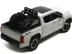 2023 Toyota Tundra TRD 4x4 Pickup Truck Cement Gray with Sunroof and Wheel Rack 1/24 Diecast Model Car