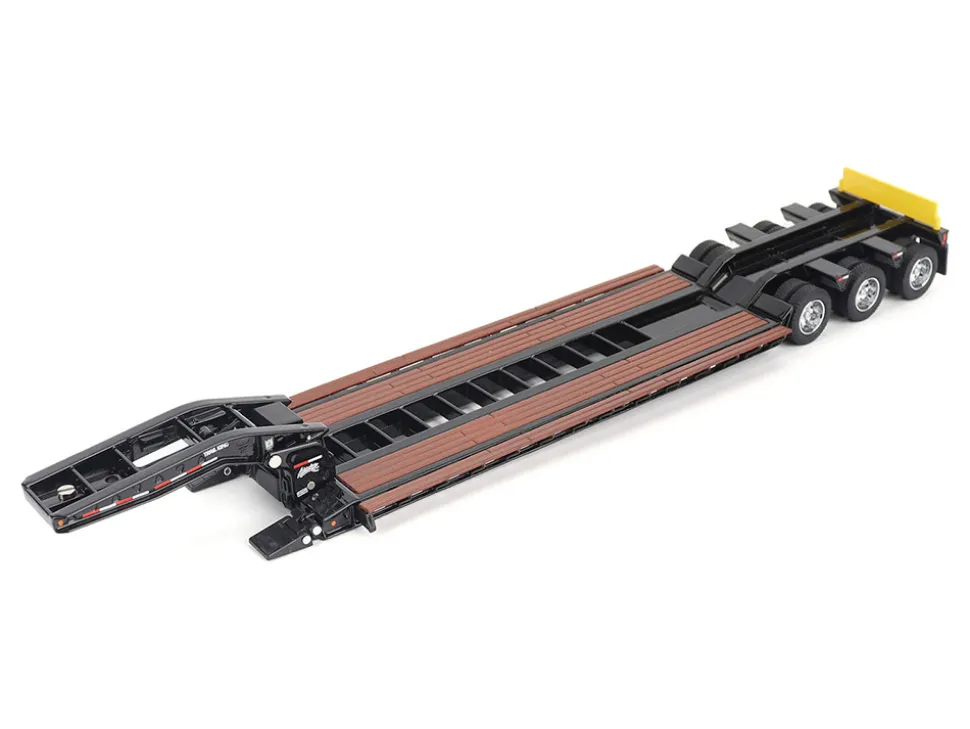Trail King TK120 Hydraulic Detachable Gooseneck Lowboy Trailer Black (Outrigger Version) "Transport Series" 1/50 Diecast Model by Diecast Masters