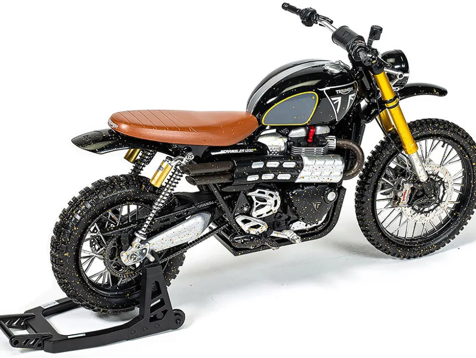 Triumph Scrambler 1200 XE Motorcycle Black (Dirty Version) James Bond 007 "No Time to Die" (2021) Movie Diecast Model Car by Corgi