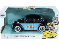 1959 Volkswagen Beetle Black with Graphics I Love the 50's Series 1/24 Diecast Model Car Jada 31382