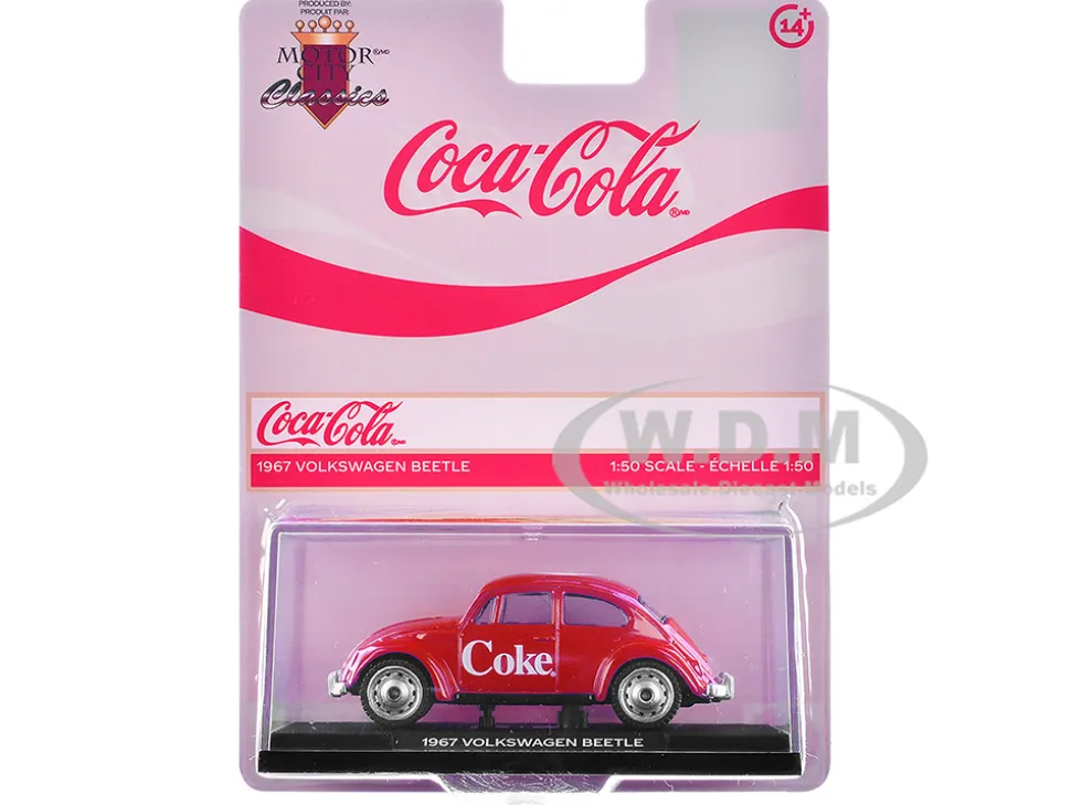 1967 Volkswagen Beetle "Coca-Cola" Red 1/50 Diecast Model by Motor City Classics