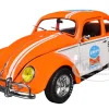 1952 Volkswagen Beetle Deluxe Model "EMPI Power Rules" Orange and White with Graphics Limited Edition to 6650 pieces Worldwide 1/24 Diecast Model Car by M2 Machines