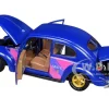 1952 Volkswagen Beetle Deluxe Model "Maui & Sons" Purple Metallic with Graphics Limited Edition to 6650 pieces Worldwide 1/24 Diecast Model Car by M2 Machines