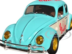 1952 Volkswagen Beetle Deluxe Model Light Blue and Wimbledon White Maui & Sons Limited Edition to 3850 pieces Worldwide 1/24 Diecast Model Car M2 Machines 40300-101A