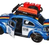 1966 Volkswagen Beetle Off Road #1718 Blue Metallic and White with German Flag Stripes and Roof Rack Accessories 1/24 Diecast Model Car by Motormax