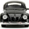 1959 Volkswagen Beetle Punch Buggy Black and White and Boxing Gloves Accessory Punch Buggy Series 1/32 Diecast Model Car Jada 34233