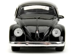 1959 Volkswagen Beetle Punch Buggy Black and White and Boxing Gloves Accessory Punch Buggy Series 1/32 Diecast Model Car Jada 34233