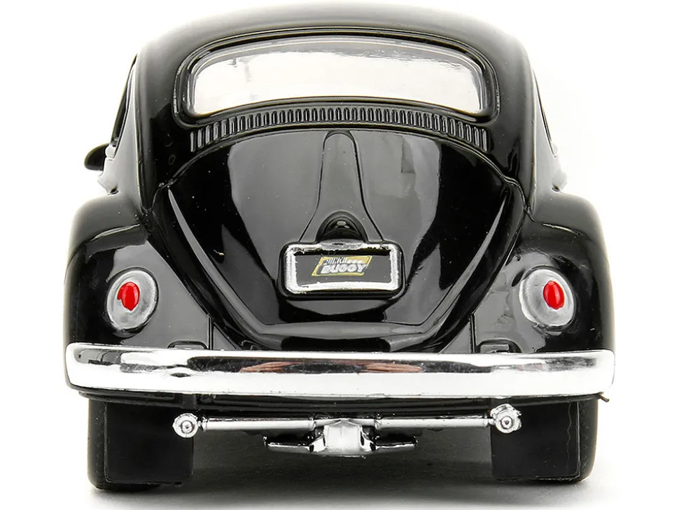 1959 Volkswagen Beetle Punch Buggy Black and White and Boxing Gloves Accessory Punch Buggy Series 1/32 Diecast Model Car Jada 34233