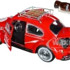 1966 Volkswagen Beetle Red Enjoy Coca-Cola Roof Rack Accessories 1/24 Diecast Model Car Motor City Classics 424066