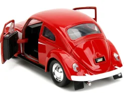 1959 Volkswagen Beetle Red with White Graphics and Boxing Gloves Accessory Punch Buggy Series 1/32 Diecast Model Car Jada 34236