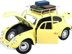 1967 Volkswagen Beetle Roof Rack Luggage Yellow 1/18 Diecast Model Car Road Signature 92078
