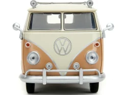 Volkswagen Bus WheelJack Tan and Beige Frank s TV Repair and Transformers Logo Diecast Statue Transformers Rise of the Beasts 2023 Movie Hollywood Rides Series 1/24 Diecast Model Car Jada 34264