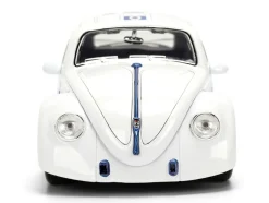 1959 Volkswagen Drag Beetle White with Graphics and R2-D2 Figure "Star Wars" Franchise "Hollywood Rides" Series 1/24 Diecast Model Car by Jada
