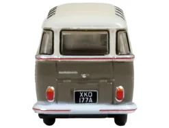 Volkswagen T1 Samba Bus Mouse Grey and Pearl White with Red Stripes 1/148 (N) Scale Diecast Model Car by Oxford Diecast