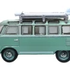 Volkswagen T1 Samba Bus RHD (Right Hand Drive) Green Two-Tone with Surfboards on Roof Rack 1/148 (N) Scale Diecast Model Car by Oxford Diecast