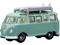Volkswagen T1 Samba Bus RHD (Right Hand Drive) Green Two-Tone with Surfboards on Roof Rack 1/148 (N) Scale Diecast Model Car by Oxford Diecast