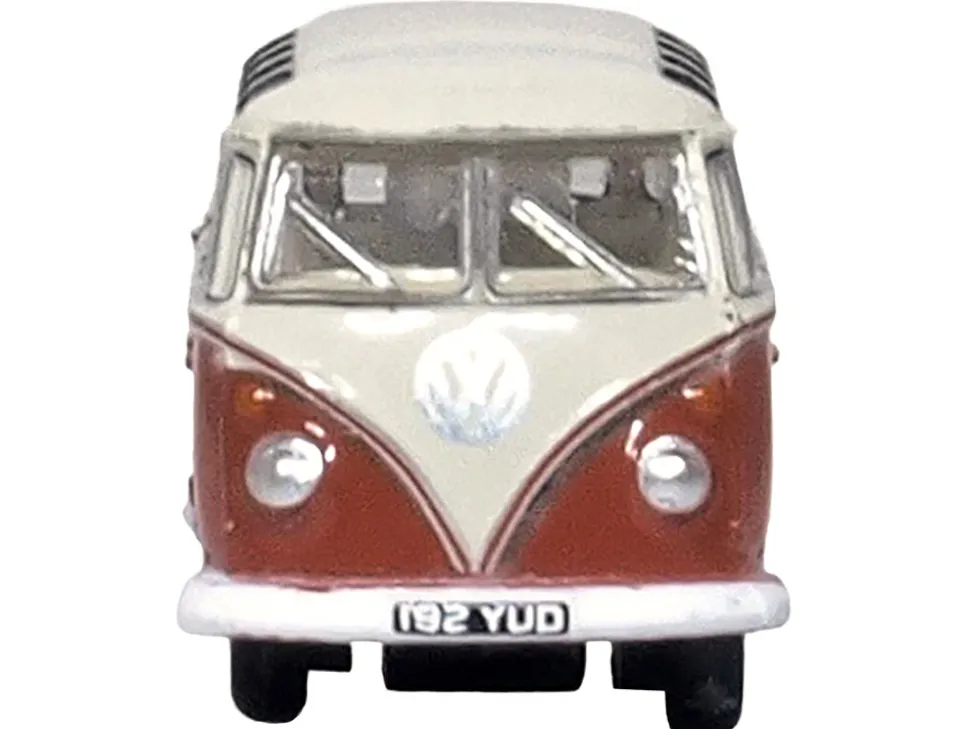 Volkswagen T1 Samba Bus Sealing Wax Red and Gray 1/148 (N) Scale Diecast Model Car by Oxford Diecast