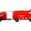Volkswagen Type 2 T1 Fire Van Fire Fighting Trailer Feuerwehr Red 1/24 Diecast Model Car Motormax 79671