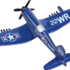 Vought F4U Corsair Fighter Aircraft Blue United States Marine Corps with Runway Section Diecast Model Airplane Runway24 RW150