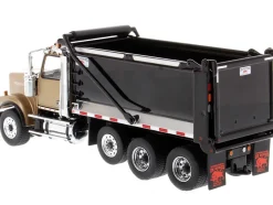 Western Star 4900 SFFA Tandem Pusher Axle OX Stampede Dump Truck Gold Black 1/50 Diecast Model Diecast Masters 71080