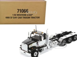 Western Star 4900 SF Tridem Day Cab Truck Tractor Black Transport Series 1/50 Diecast Model Diecast Masters 71066