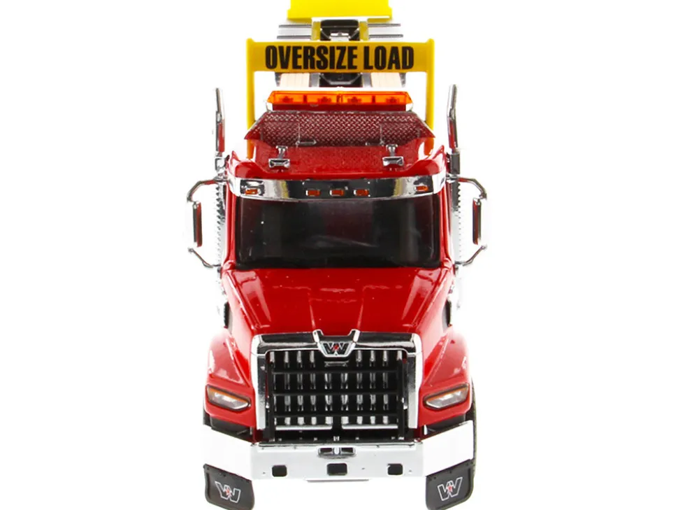 Western Star 49X SBFA Tridem Axle Heavy-Haul Tractor XL 120 Low-Profile HDG Trailer Red Black Transport Series 1/50 Diecast Model Diecast Masters 71090