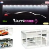 White Collectible Display Show Case Illumicase+ with LED Lights and Mirror Base and Back for 1/64 1/43 1/32 1/24 1/18 Scale Models Illumibox MJ7710 MW