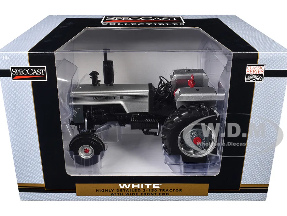 White 2-150 Open Station Wide Front Tractor Silver Metallic "Classic Series" 1/16 Diecast Model by SpecCast