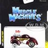 1941 Willys Coupe Gasser Competition Cams Red Metallic White 1/64 Diecast Model Car Muscle Machines 15549