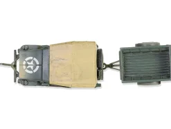 Willys MB Jeep with Trailer Olive Drab (Weathered) with Driver Figure