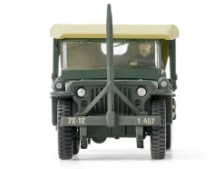 Willys MB Jeep with Trailer Olive Drab (Weathered) with Driver Figure