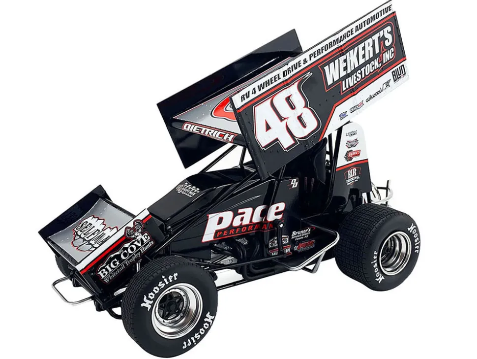 Winged Sprint Car #48 Danny Dietrich "Weikert's Livestock Inc." Gary Kauffman Racing (2024) 1/18 Diecast Model Car by ACME